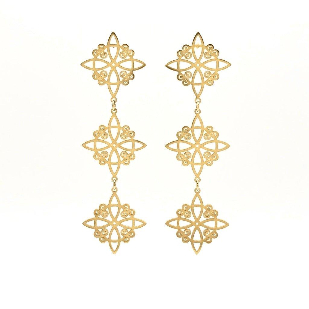 Pendientes Cruz gold