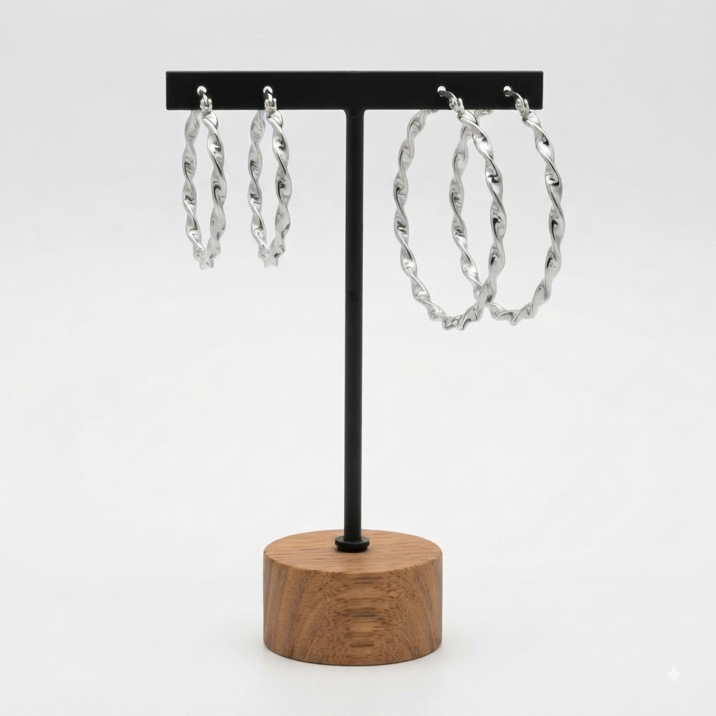Pendientes Aros Trenzados silver